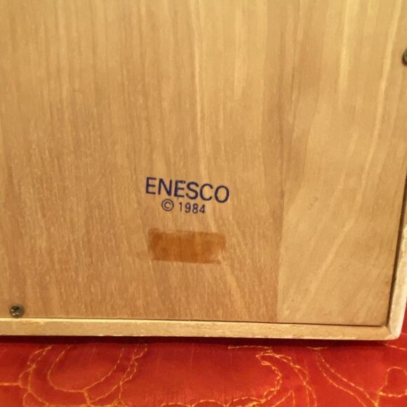 Enesco 1984 Framed Picture Art Cat Window Lace 11 1/4" X 8 3/4" X 1 1/2" Vintage - Picture 8 of 9